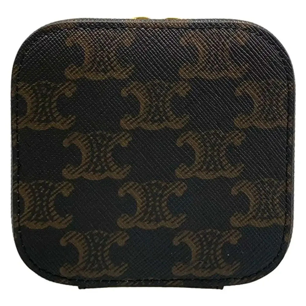 Celine Triumph Mini Vanity Case Vanity Bag 10J762CZ1.04LU Black Dark Brown PVC